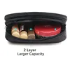 Women's Mirror Mini Cosmetic Bag Simple Waterproof Storage Box Black Double Layer Lingge Make Up Brush Beauty Organizer Supplies 4