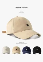 Шляпа от солнца с вышивкой белого медведя, хлопковая бейсболка, легкая защита от ультрафиолета на весну, лето, осень — изображение 6