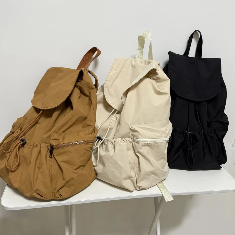 Fashionable Large Capacity Drawstring Backpack Casual Lightweight Men's Women's Can Backpack Washing Fabric Mochila Mujer сумка