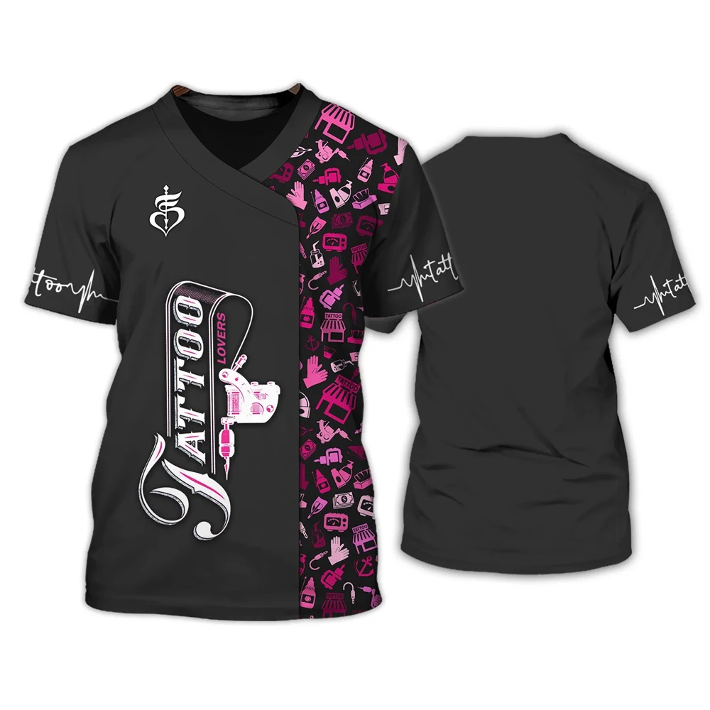 Summer Men Tattoo Artist Tattoo Artist 3d Printed T-Shirt Casual Fashion Street Baggy Plus Size O Collar Short-Sleeved Top