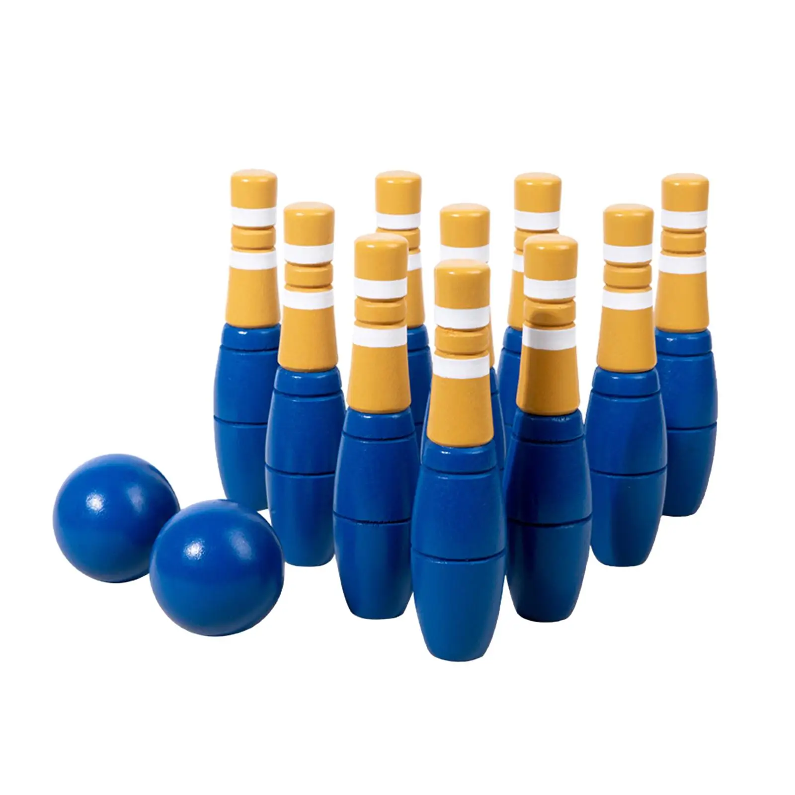 Wood Bowling Set Skittles Toys Outdoor Sports Toys for Birthday Gift Garden