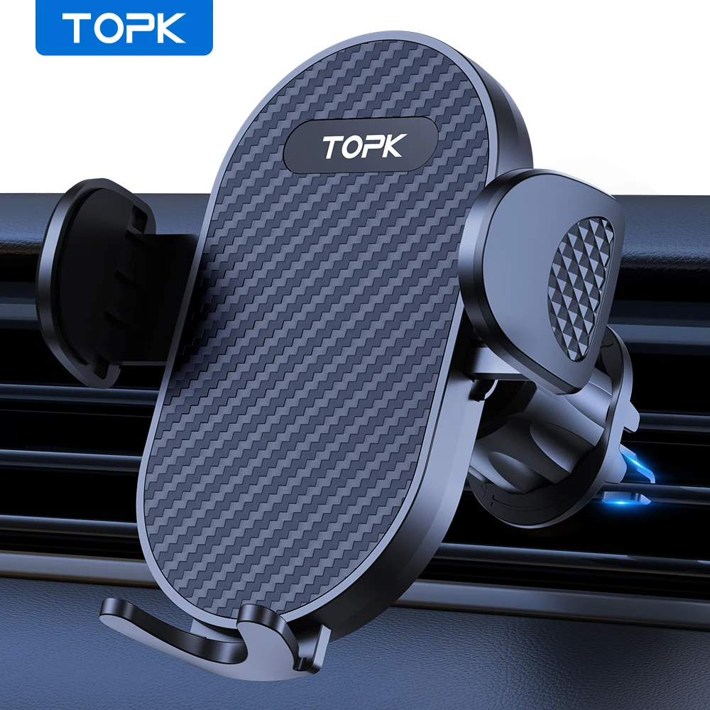 

TOPK Car Phone Holder for Air Vent Gravity Phone Mount 360-Degree Flexible Adjustment Universal Auto Phone Stand for 4-7 Inches