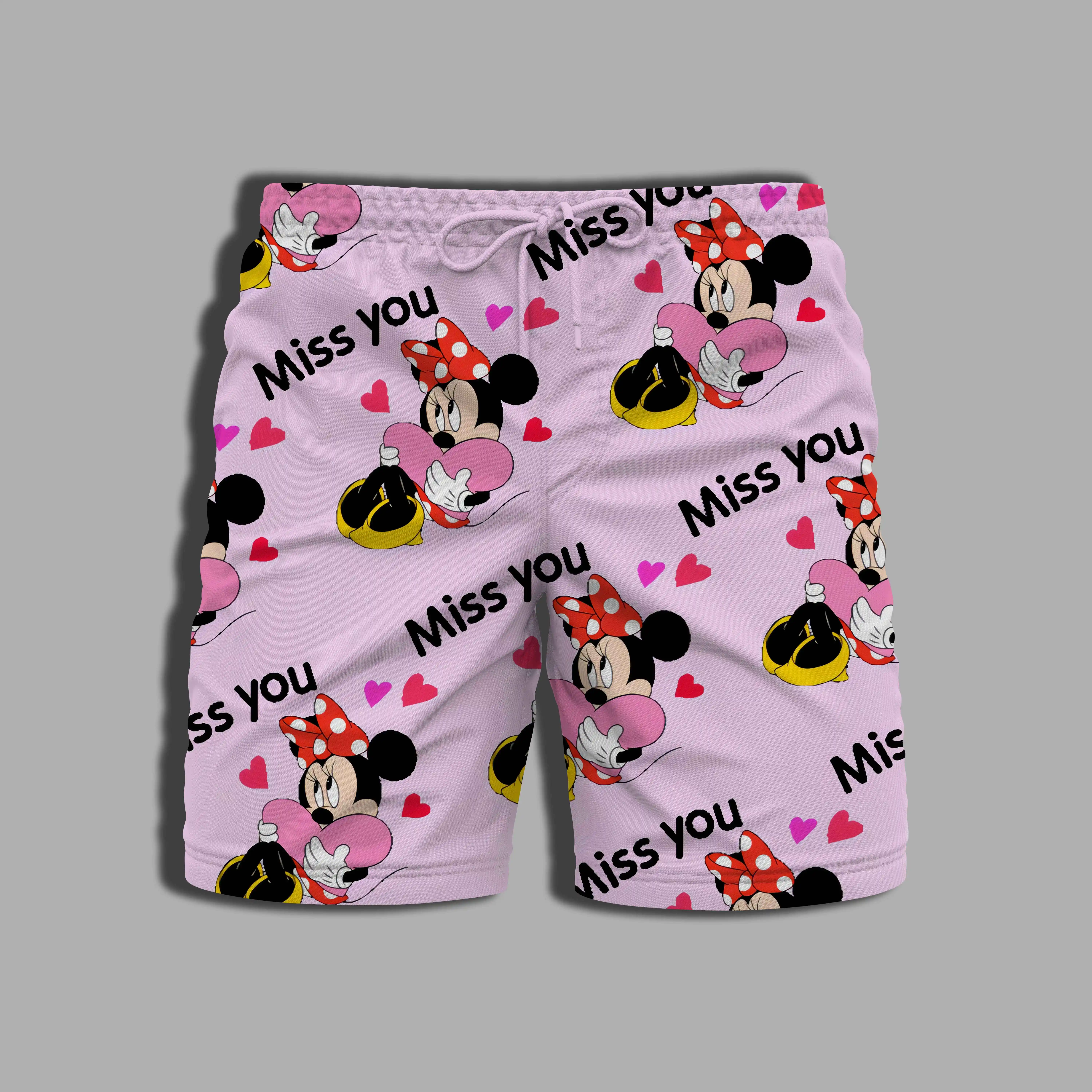 Men's Clothing Beach Printing Mickey Summer Disney Whole Swimsuit Male Shorts for Women Bathing Suit Man Gym Minnie Mouse Pants 4