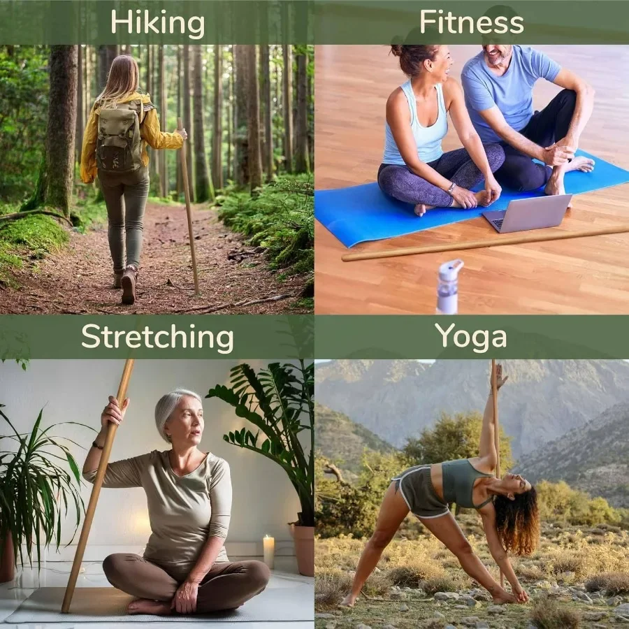 1 Stick Sturdy Bamboo Stick for Fitness, Yoga, Physical Rehabilitation. 54" X 1.18" Diameters. Available in Bulk Quantities