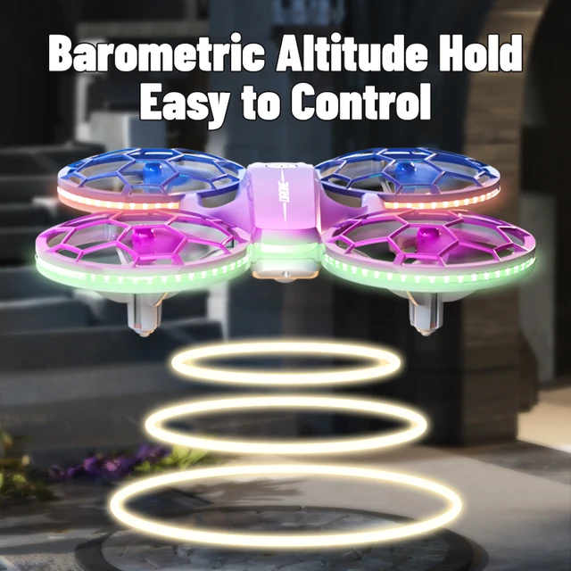 H127 Mini Drone UFO Quadcopter Remote Control Helicopter RC Dron One-key Landing Fall-Resistant UAV Colorful Lighting Stunt Gift 6