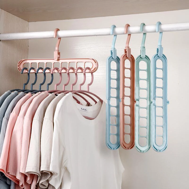 Plastic Clothes Hanger Drying Storage Hanging Rack Multifunction Multi-port Support Scarf  T Shirt Dried Hanger Home Organzation 3