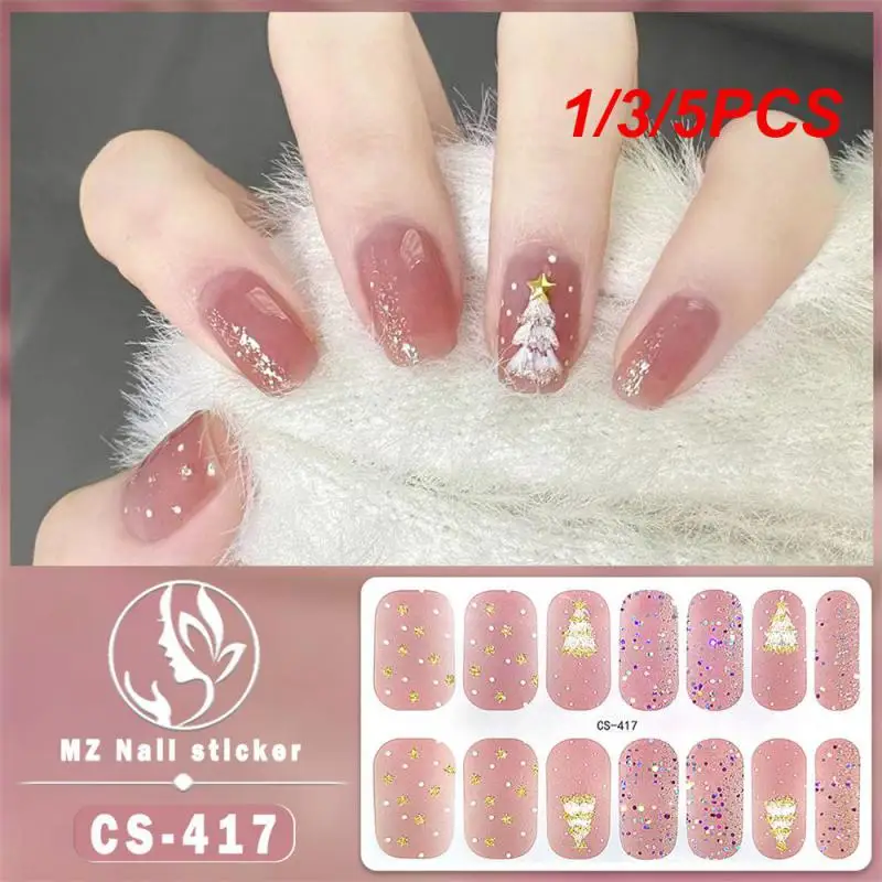 

1/3/5 шт. рождественские гелевые наклейки для ногтей изысканный Прочный модный дизайн прочные материалы простота использования Популярные наклейки для ногтей