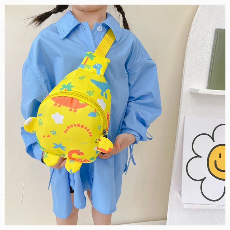 Children's Cute Dinosaur Shoulder Bags Baby Girls Coin Purse Nylon Handbags Small Messenger Bag New Casual Boys Kids Chest Bag