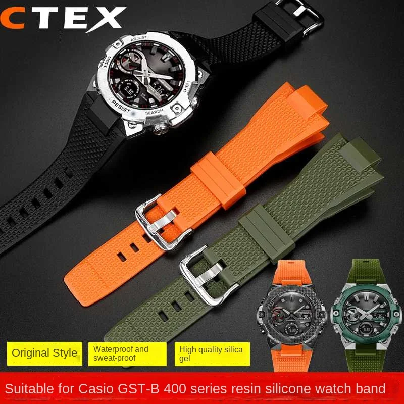 

Quick Release Resin Strap For Casio G-SHOCK Steel Heart GST-B400 Series Men Replacement Silicone Watch Band Bracelet Accessorie