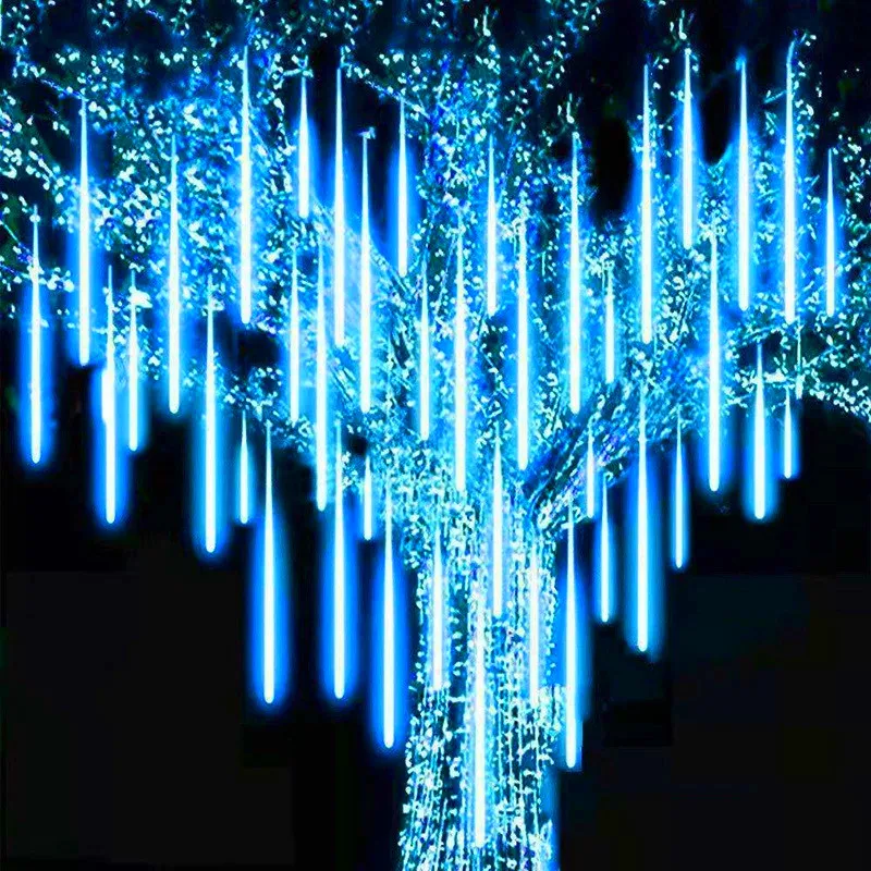 

32/24/16/8 Tubes Christmas Outdoor Fairy Garland Lights Meteor Shower LED Lights Holiday Wedding Party Garden Tree Decoration