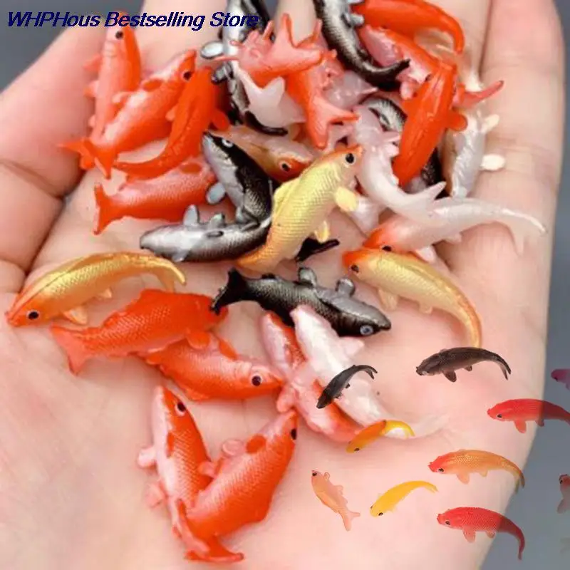 5pcs Dollhouse Miniature Model Fish Carp Simulation Animals For Kids Toys DIY Decorative Goldfish Figurines Home