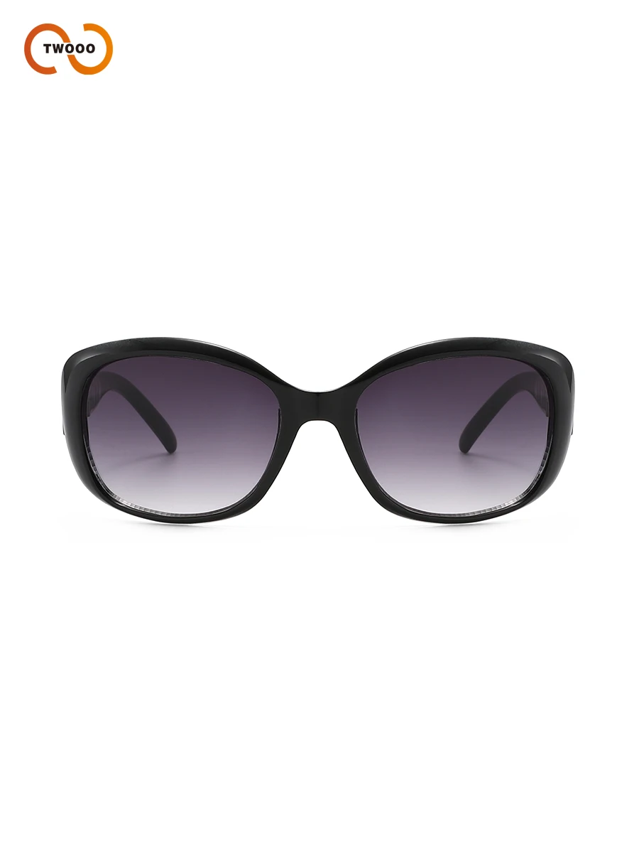 Chic Oval-Frame Women's Sunglasses with Unique Pattern Design