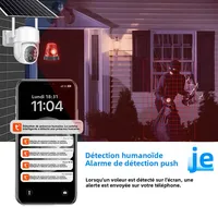Caméra de sécurité solaire WiFi Tuya, caméra extérieure sans fil 8MP, faible consommation d'énergie, caméra PTZ, détection de mouvement PIR, vidéosurveillance CCTV 4