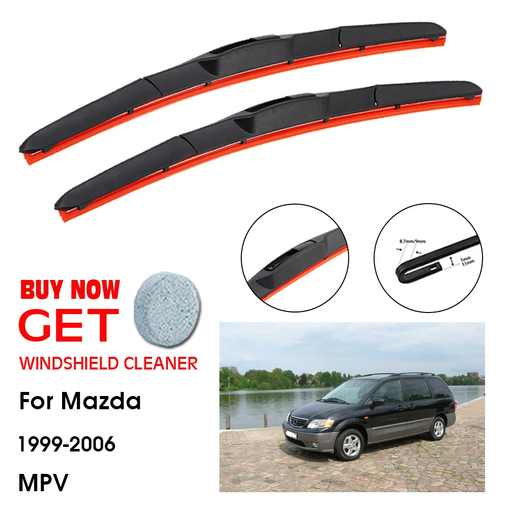 

Car Wiper Blade For Mazda MPV 24"+24" 1999-2006 Front Window Washer Windscreen Windshield Silica Gel Wiper Blade Accessories