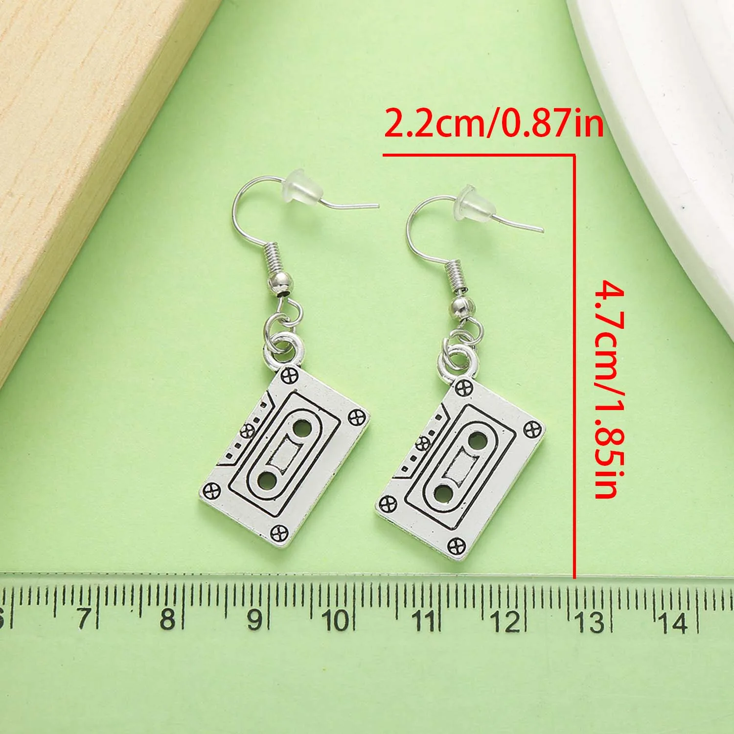 1Pair Rock Music Earrings Alloy Microphone Guitar Organ Tape Design Drop Earrings Jewelry Gifts for Women Girls