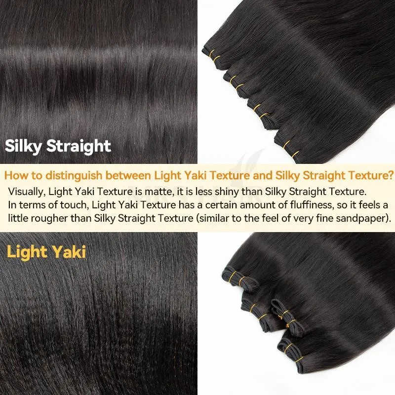 MRS HAIR Light Yaki Bundles Human Hair Yaki Straight Hair Bundles Remy Double Weft Bouncy Fluffy #1B Natural Black 26inch 100G