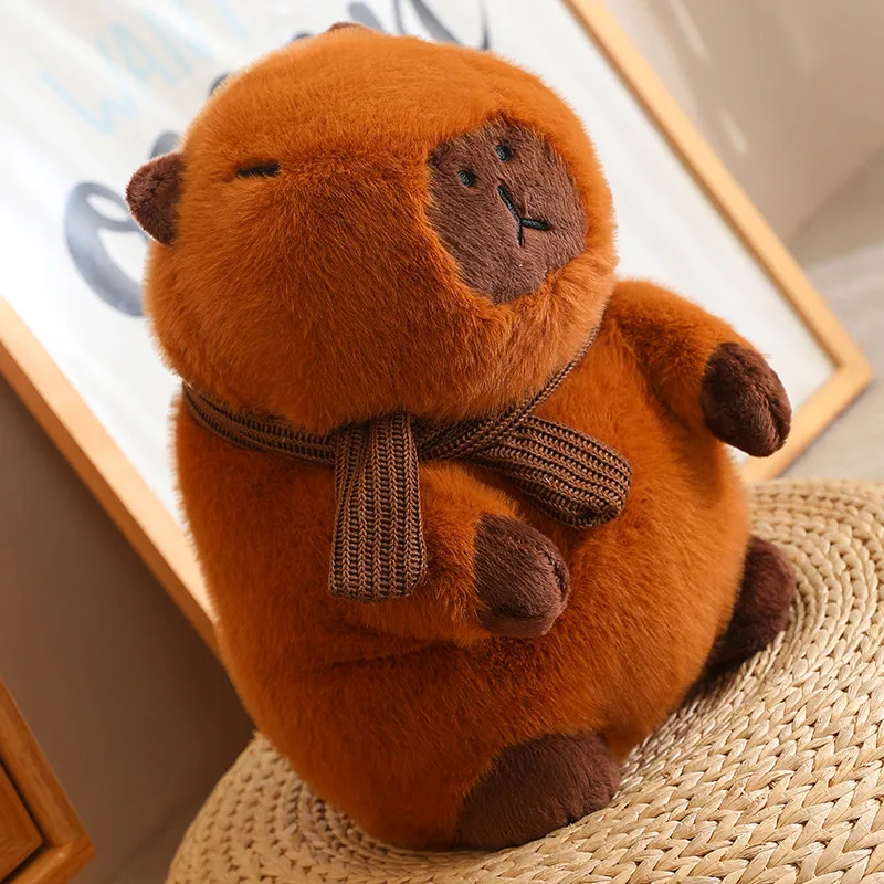 thumbnail image 1 of Juguete de capibara Kawaii, animales de peluche, capibara de felpa súper suave blanco para niñas, lindo juguete de capibara marrón para niños, regalos de cumpleaños, 1 of 5