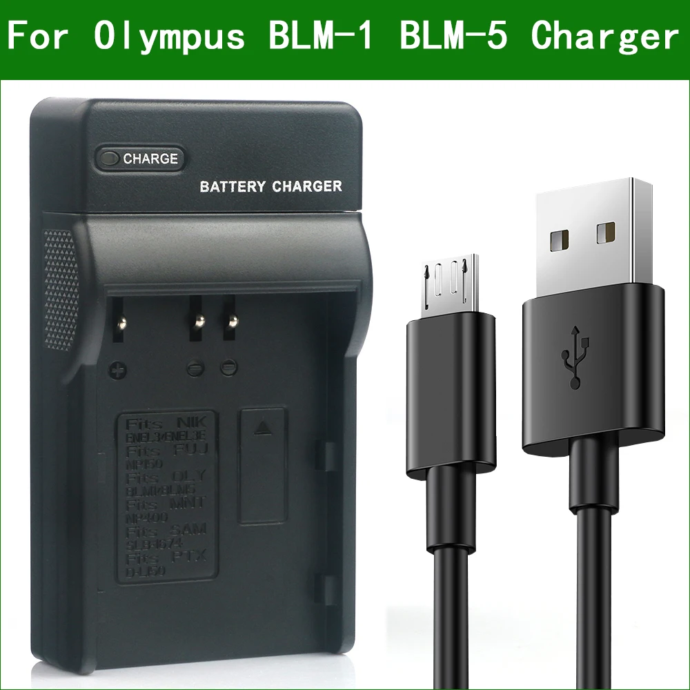 Blm-1 Blm-5 Digitale Batterie Per Foto/Videocamera Caricabatteria Per Olympus Blm1 Blm-1S Blm-01 Blm01 Ps-Blm1 Bcm-2 Blm5 Ps-Blm5 Ea-Blm5 Bcm-5