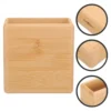 Wall Mount Remote Control Holder Rack Wooden Storage Box Self Adhesive Case Bamboo Ac Controller Stand Remote Shelf Home Storage 1
