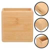 Wall Mount Remote Control Holder Rack Wooden Storage Box Self Adhesive Case Bamboo Ac Controller Stand Remote Shelf Home Storage 1