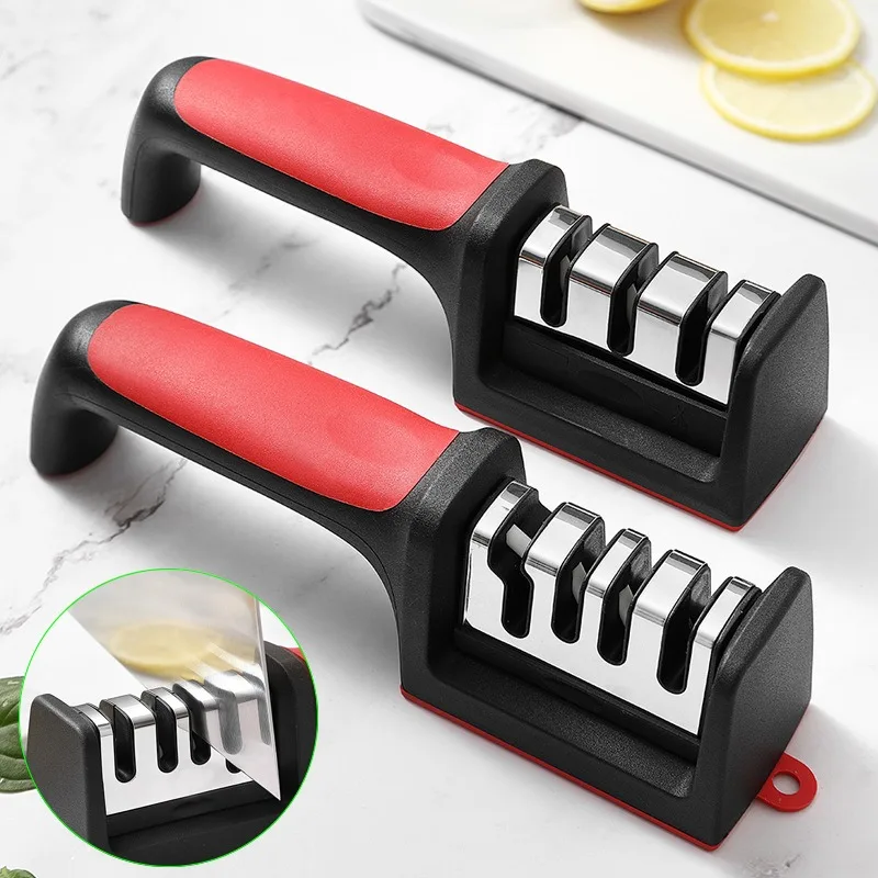 3/4 Segment Knife Sharpener Kitchen Multifunctional Handheld Fast Sharpening Stone Three-stage Cutting Knife Kitchen Supplies 1