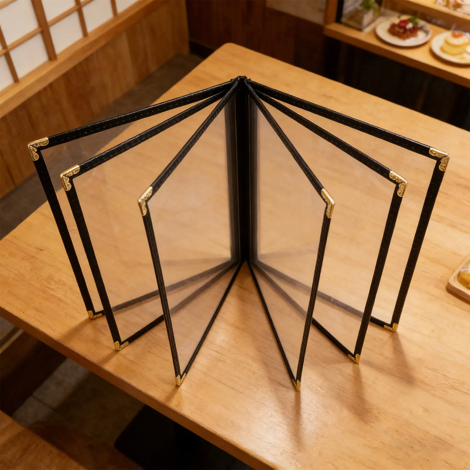 투명한 루즈리프 메뉴 홀더 바인더 A4 사이즈 6페이지 PVC 보호 커버 폴더 (레스토랑, 카페, 식당 용품)