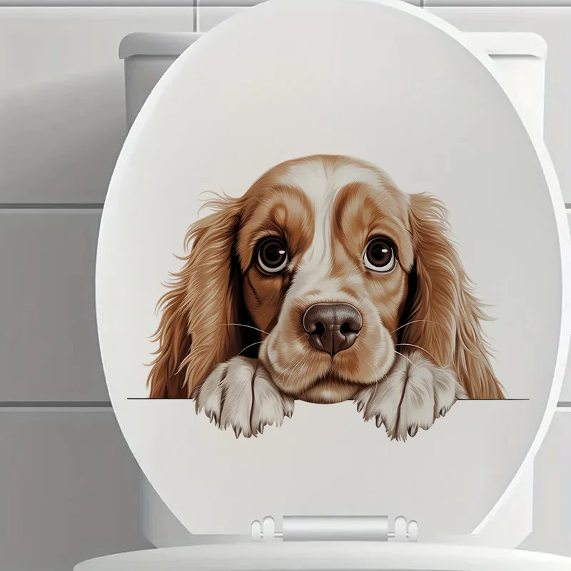 90931# American Cocker Spaniel Dog Self-Adhesive Toilet Stickers,Wall Decal Removable, Vinyl Car Sticker for Bathroom Decor