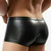 Sous-vêtements sexy pour hommes, boxers skinny, shorts, caleçons, imitation cuir, effet mouillé