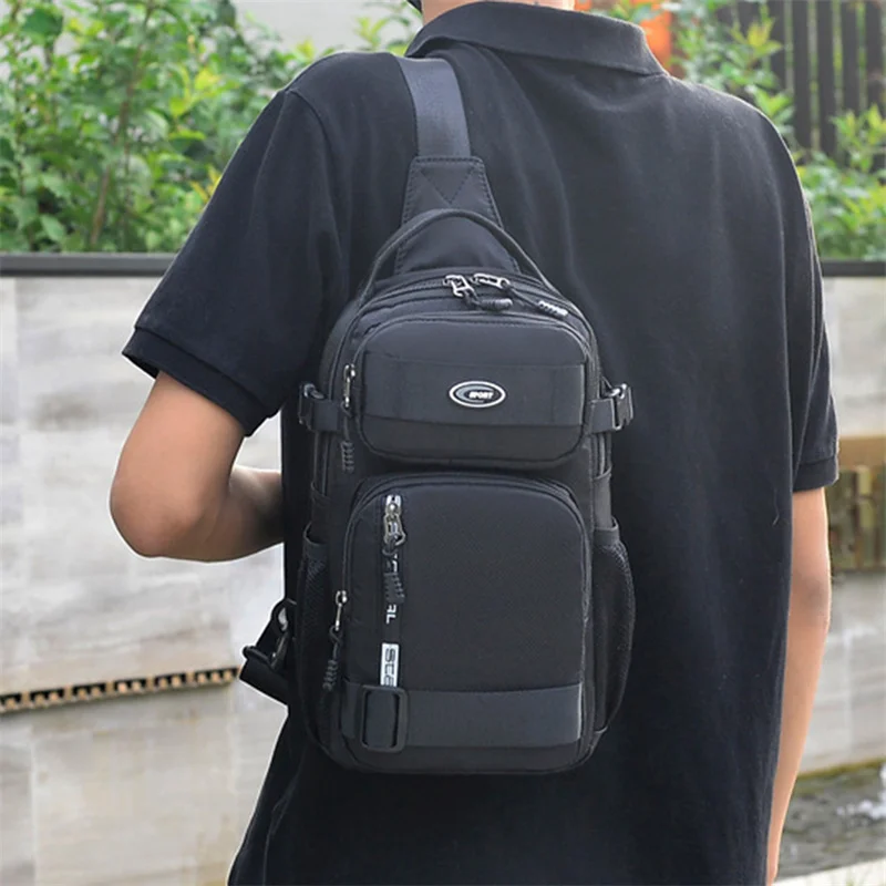 

Fashion Large Capacity Shoulder Bag Men's Casual Outdoor Travel Messenger Bag Multifunctional Waterproof Large Chest Bag
