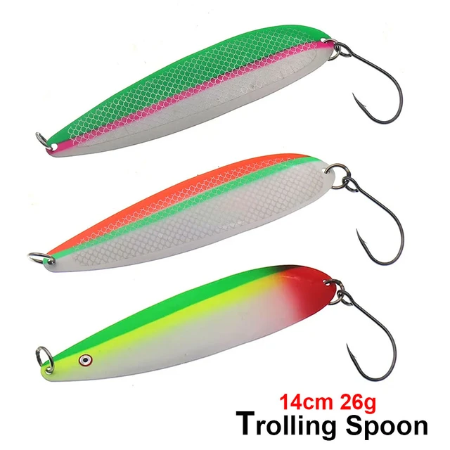 Metal Trolling Spoon 14cm 26g thin Spoon Lure Fishing Lure Hard