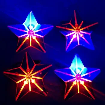 LED Star Brooch Pin Flashing Badges 50pcs 2
