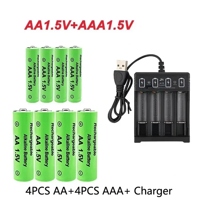Original Rechargeable Battery 1.5V AA9800mAh+AAA8800mAh+Charger for Computer Clock Radio Video Game Digital Camera AA AAAbattery 3