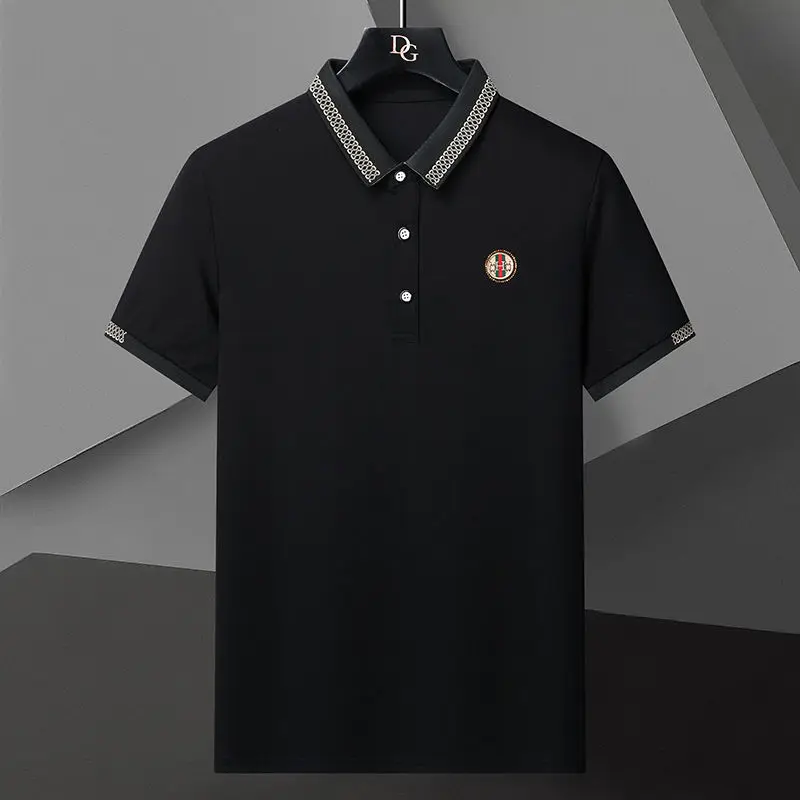

2023 Summer New POLO Shirt Men's Solid Short Sleeve T-shirt Casual Cotton Polo Top Letter Embroidery Fashion Tees