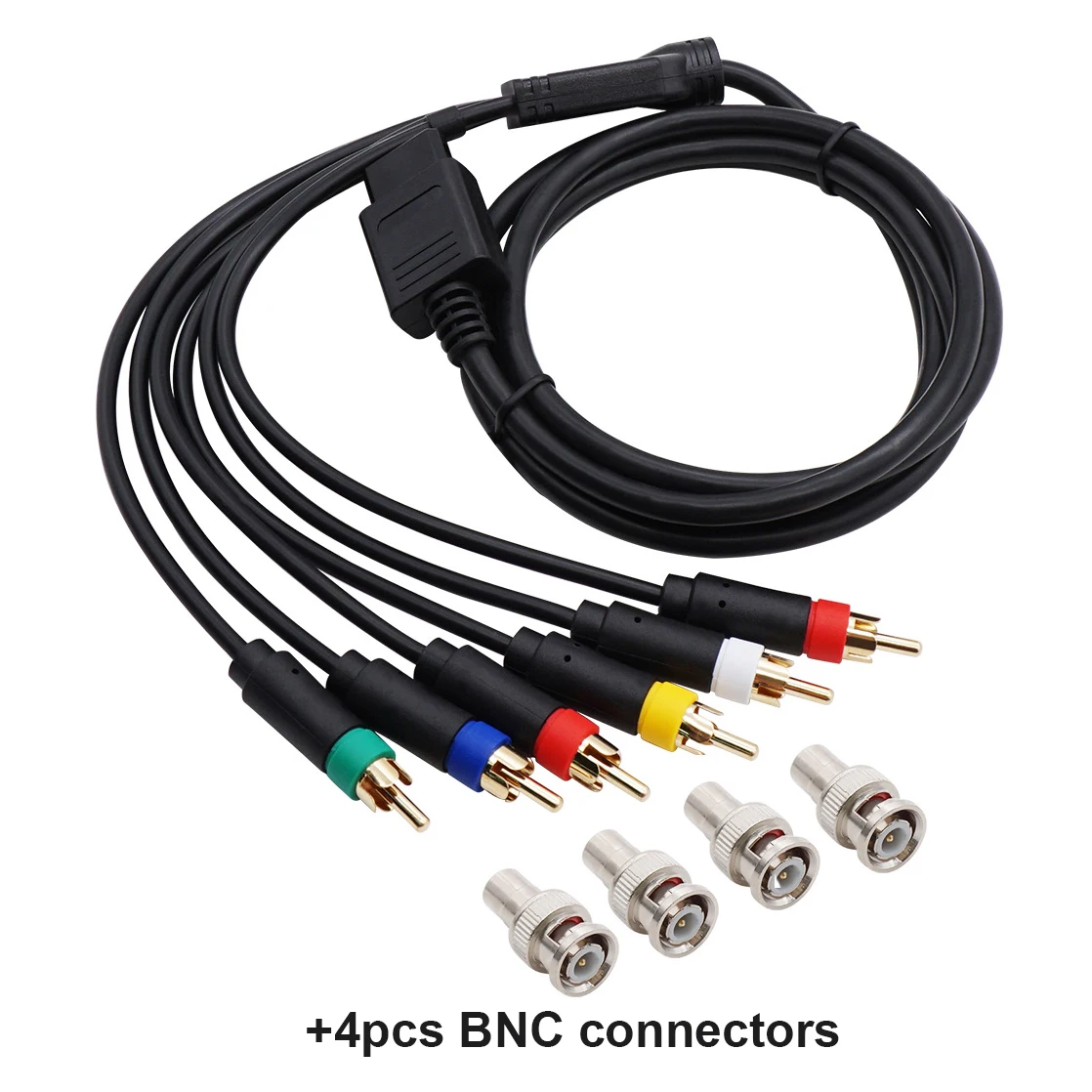 High-Quality AV Composite Cable with RCA and BNC Connectors for Console Video and Audio