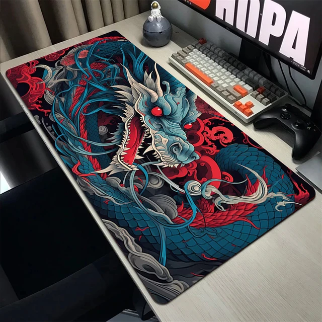 Acheter Grand tapis de souris de jeu Dragon japonais, clavier XXL, tapis de  souris de Gamer sur la Table, tapis de bureau rapide, tapis de souris Anime