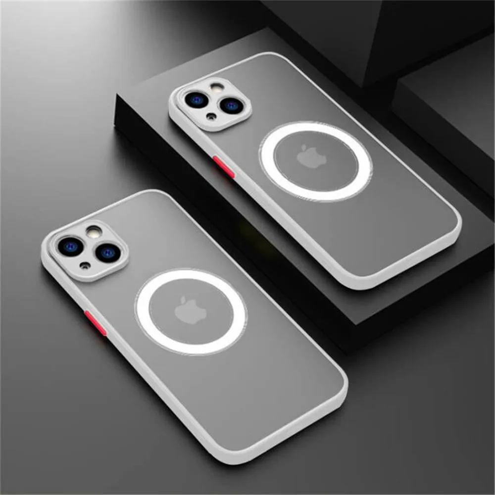 magsafe charger iphone 12 Shockproof Armor Case For iPhone 13 12 11 Pro Max Mini XS XR Magsafe Wireless Magnetic Charging Cover on iphone 13 Pro Max Cases magsafe portable charger