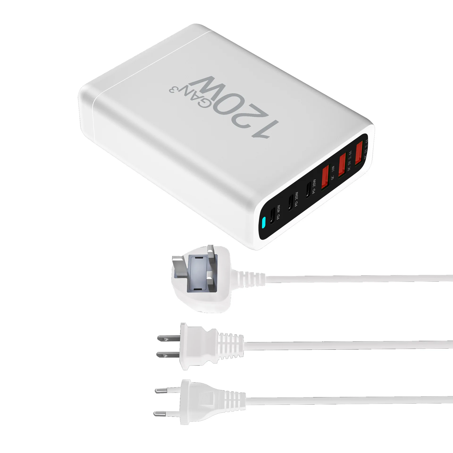 

YIOUQ sells new 120W desktop charger Multi-function 6-port portable power adapter Mobile phone Tablet charger Laptop Charging va