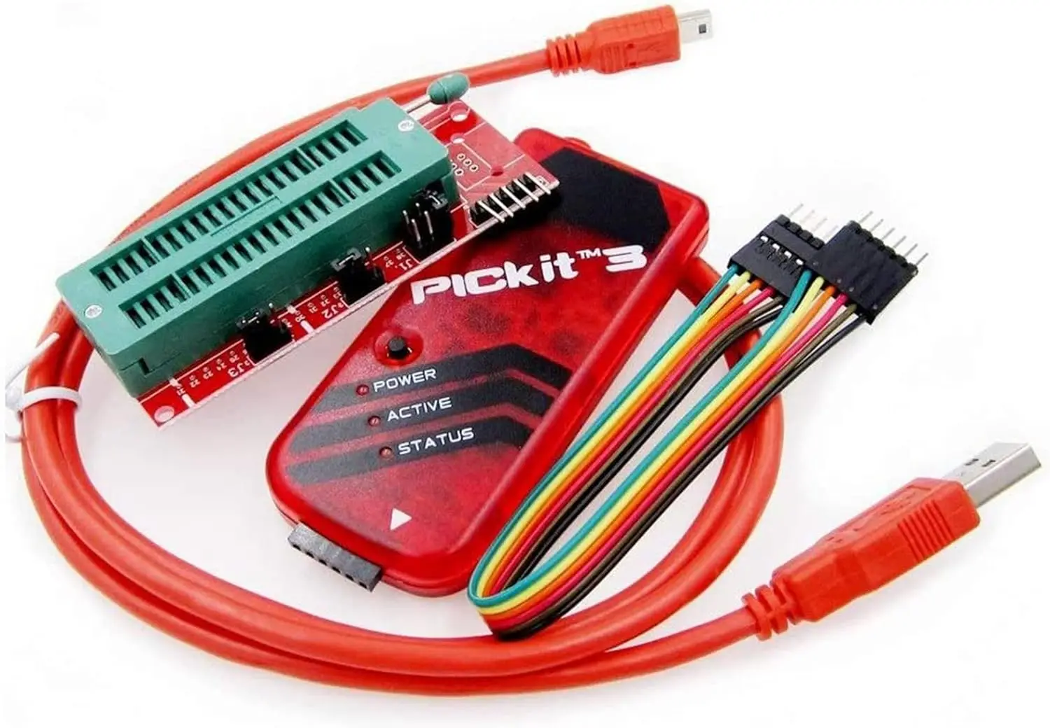 Pickit 3 Programador Programador Pic Compatible con El Adaptador USB ZIF Pickit 3 Dspic Base ZIF 40 Cable USB Adaptador