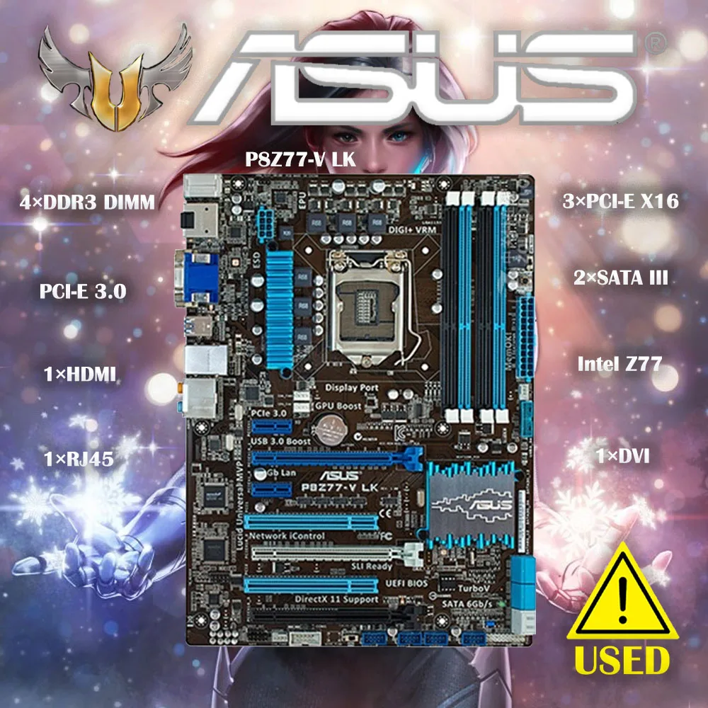 Asus P8Z77-V LK Desktop Motherboard Z77 Socket LGA 1155 i3 i5 i7