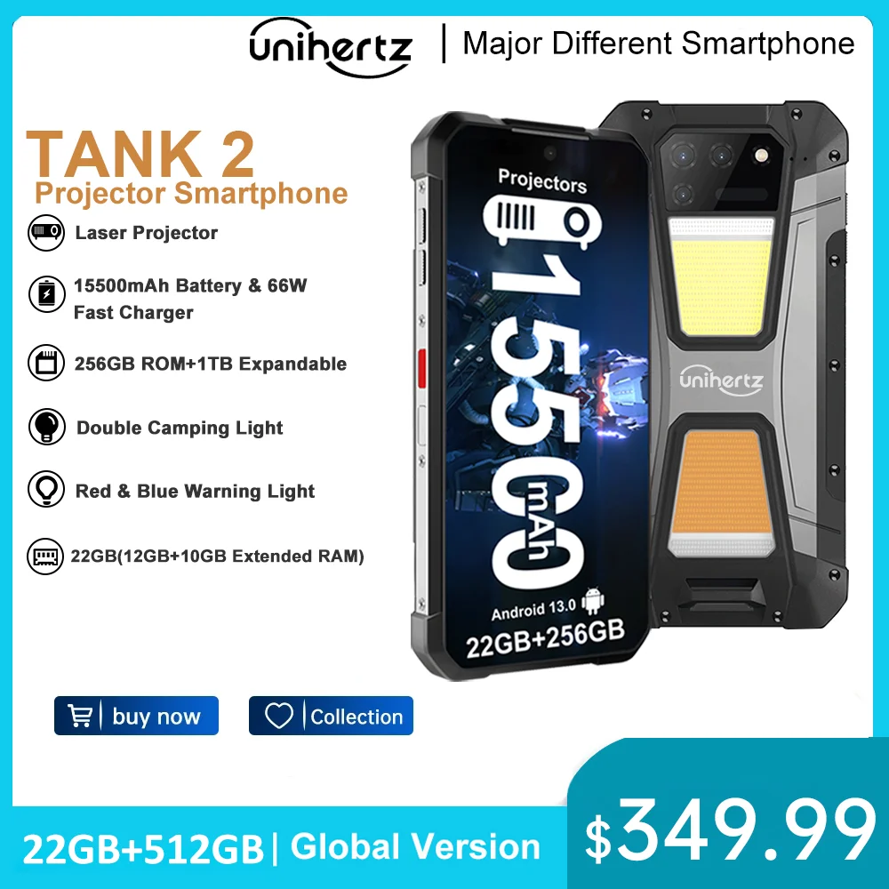 プロジェクター内蔵 タフネススマホ tank2 unihertz社製（8849) Amazon.co.jp: Unihertzタンク2トライアンチスマートフォン