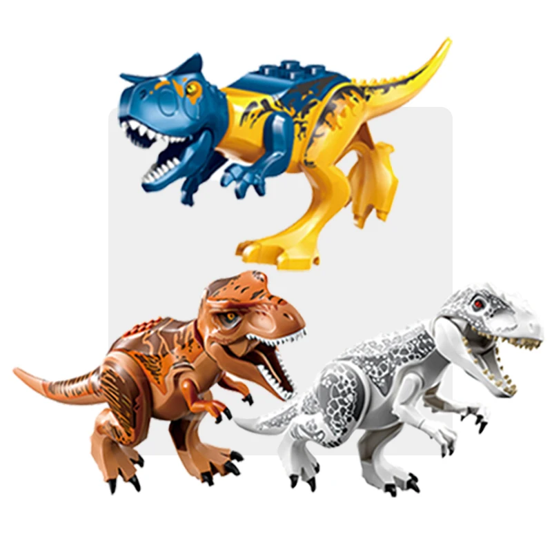 Velociraptor Triceratops Indominus T-Rex Model Jurassic World Dinosaurs Children Boy Assemble Building Blocks Educational Toys - Bilde 6