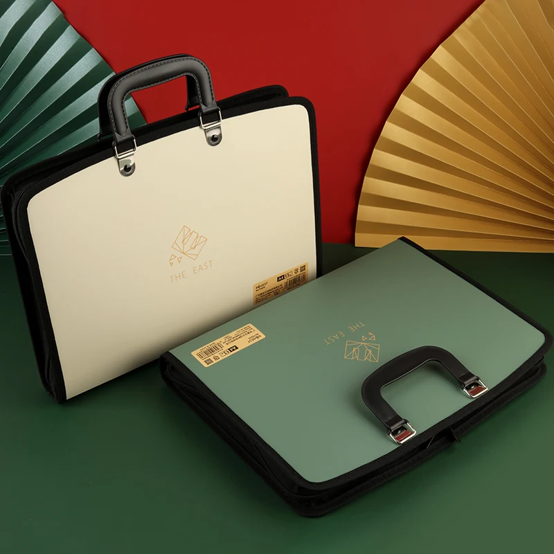 13Layers Retro Style A4 Organ Bags Student Test Paper Folder Handbag Information Storage Office Affairs Package