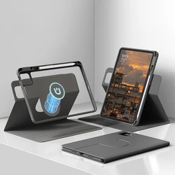 Magnetic Protective Pad Case with Pen Slot and Split Design for Xiaomi Pad 8 Pro (Black)