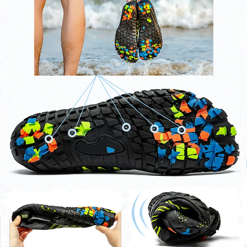 Breathable Beach Seaside Wading Shoes For Men Women Comfortable Non Slip Elastic Quick Dry Barefoot Aqua Shoe Surfing Water Shoe
