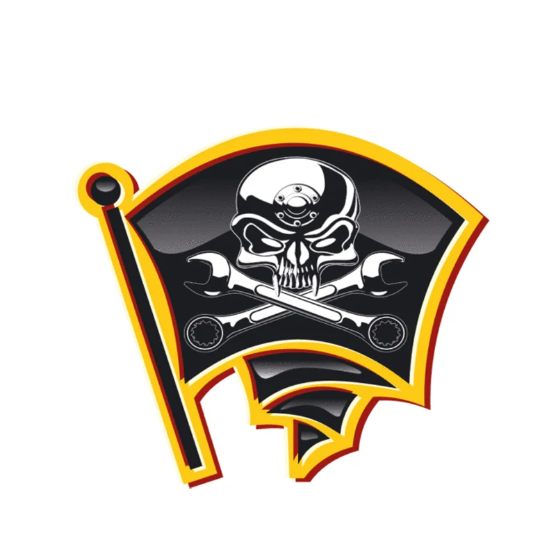 

Creative Wrench Skull Flag Car Sticker PVC Fashion Body Window Cover Scratches Accessory Auto Decal Motorcycle Laptop Decoration