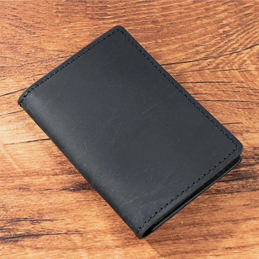 Personalised Leather Card Holder Wallet for Credit Cards ID Bank Cards Porte Carte Cardholder Vintage Minimalist Wallet