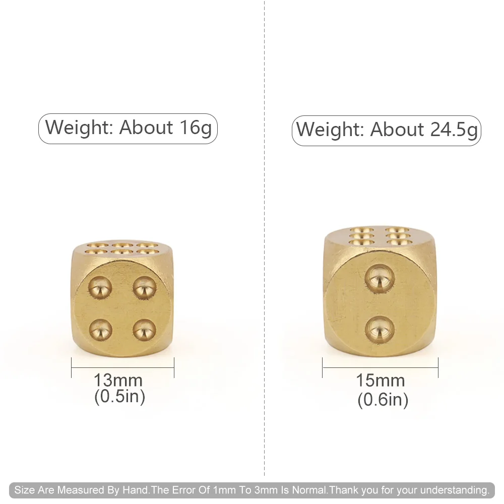 Copper Dice Brass Dice Sieve Mahjong Bar Tool Outdoor Toy 2pcs beach toy
