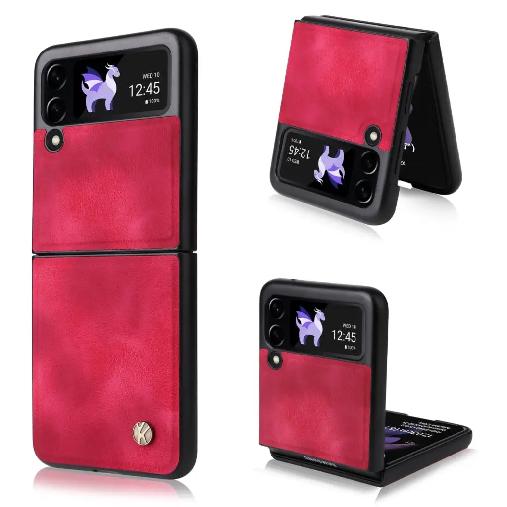 Custodia Per Piegatrice Antiurto Per Samsung Galaxy Z Flip 4 3 Custodia Flip Cover In Pelle Per Sam Z Flip 3 Cover Protettiva Per Telefono