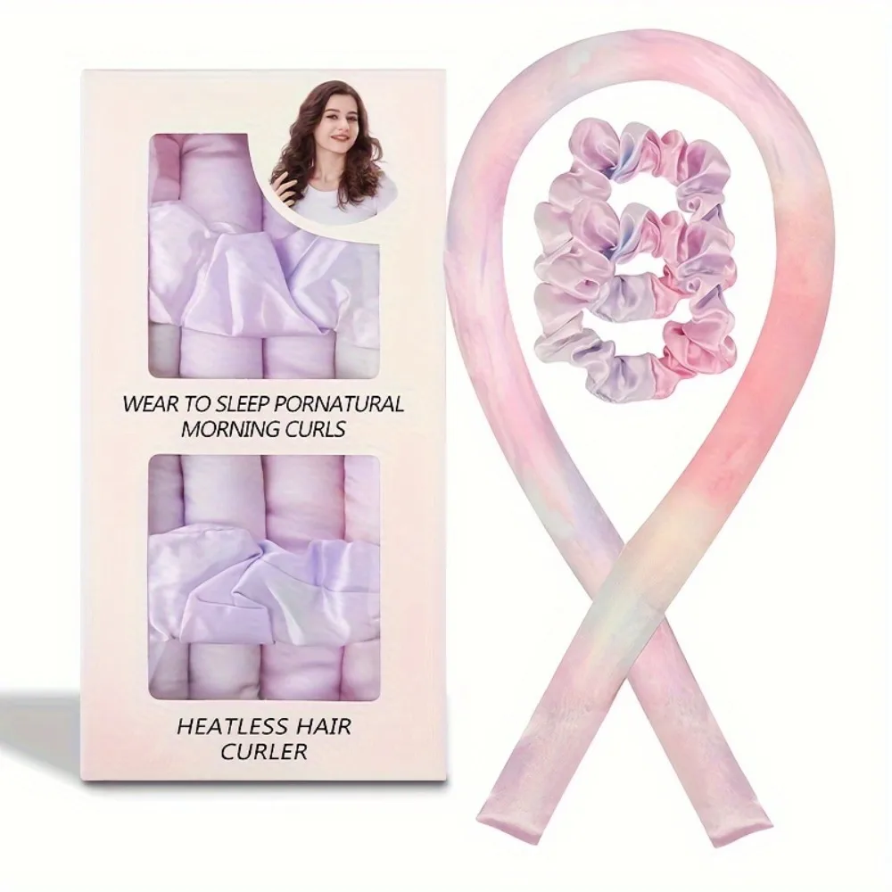 

Heatless Curling Rod Set Headband No Heat Silk Curls Ribbon Hair Rollers Hair Curlers To Sleep In Sleeping Soft Headband Styling