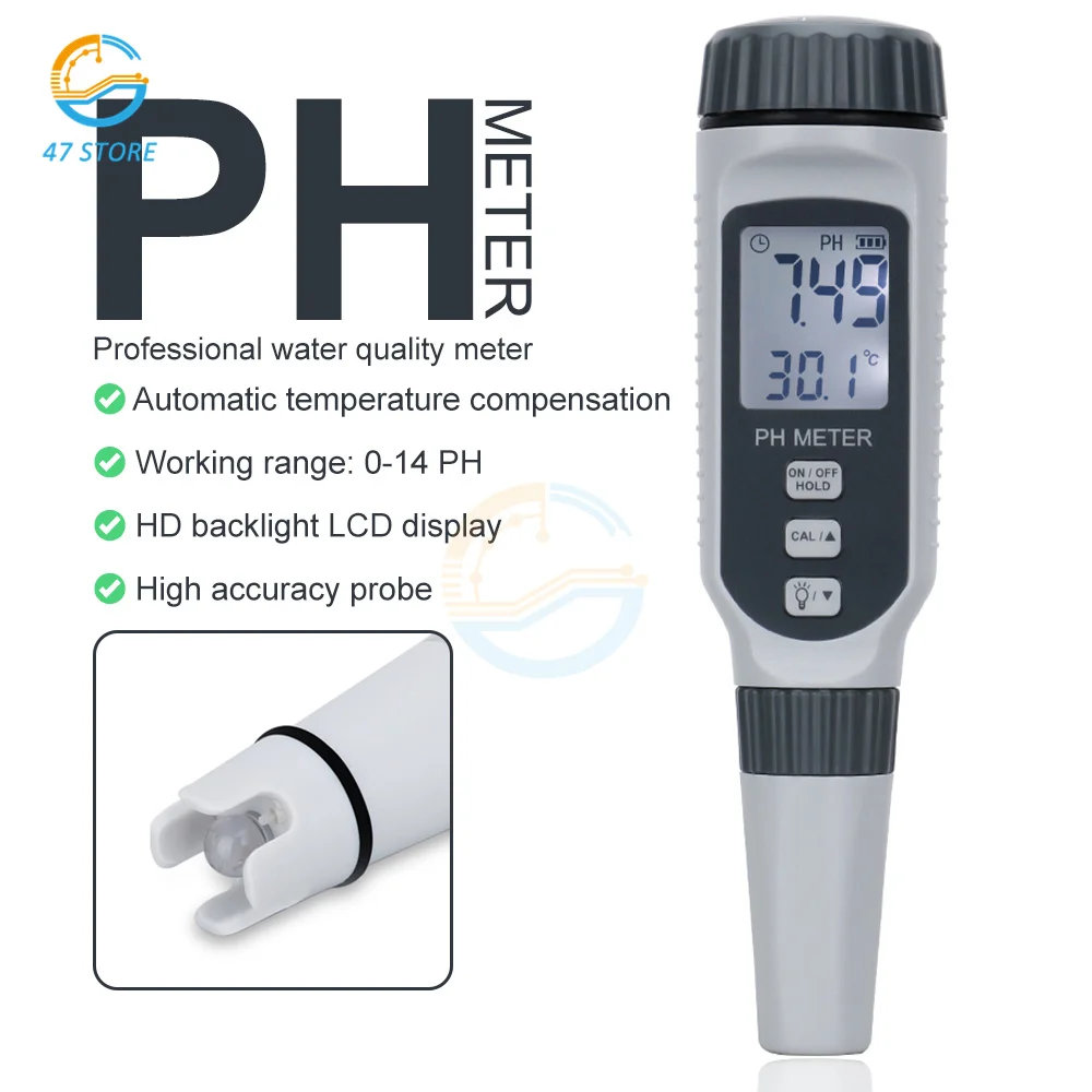 

Professional Pen Type PH Meter Portable PH Water Quality Tester Acidometer for Aquarium Acidimeter Water PH Acidity Meter PH818